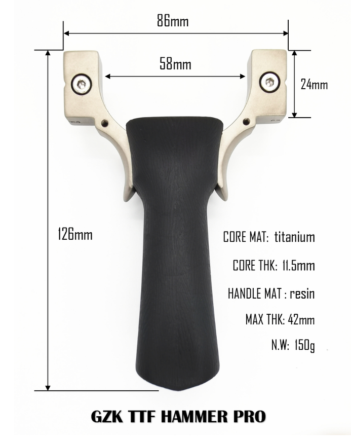 New GZK TTF Hammer PRO Precision Target Shooting Slingshot